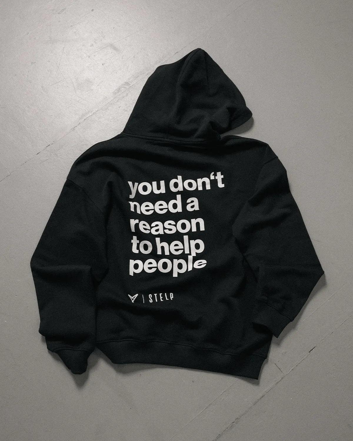 Black hoodie with white writing online